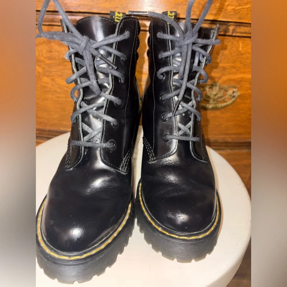 Dr. Martens Persephone Black Leather Platform Heeled Boots | Size 5 - Picture 3 of 16